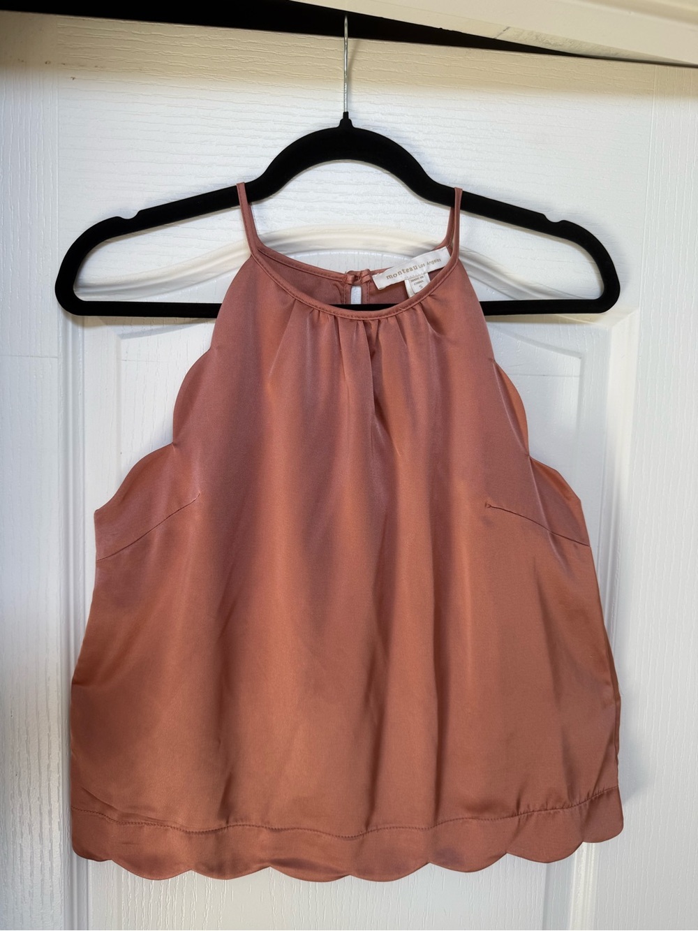 Monteau Dusty Rose Scalloped Hem Cami